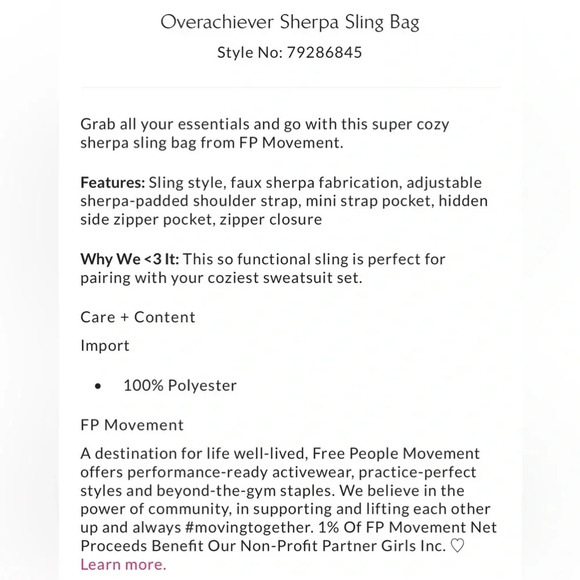 NWT new FREE PEOPLE overachiever Sherpa sling bag lavender purple fuzzy teddy - Picture 4 of 17